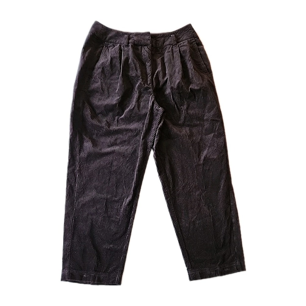 Poetry Wide Leg High Rise Corduroy Pants Wide Wale Heavy Cotton Black Womens 10